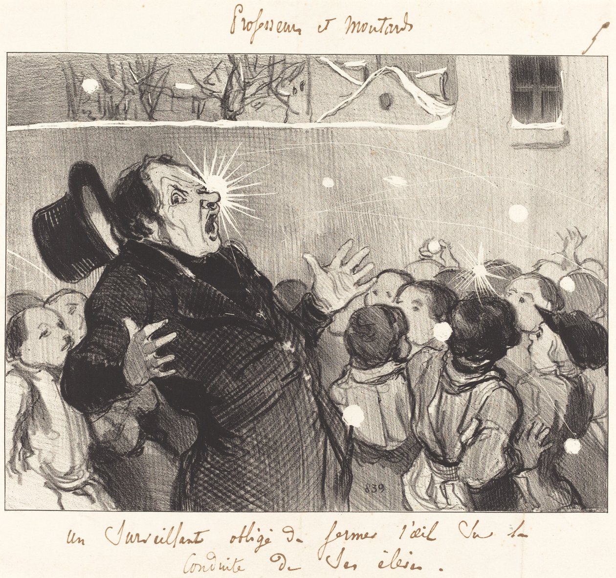 Gözlerini kapatmak zorunda kalan bir Müfettiş... by Honoré Daumier