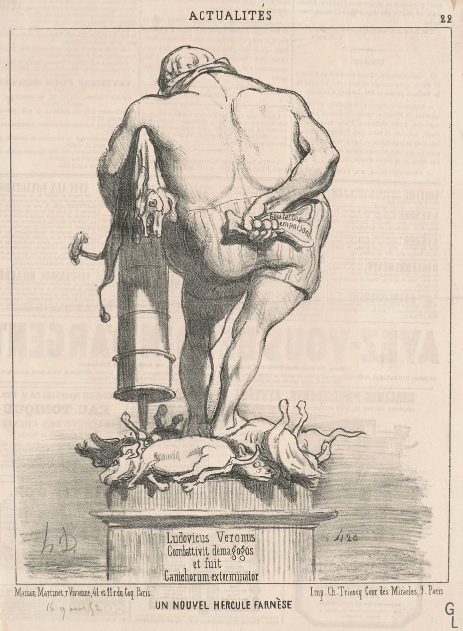 Yeni bir Farnese Herkül by Honoré Daumier