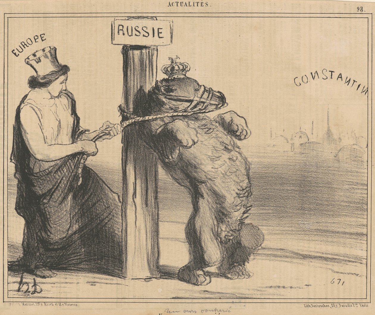 üzgün bir ayı by Honoré Daumier