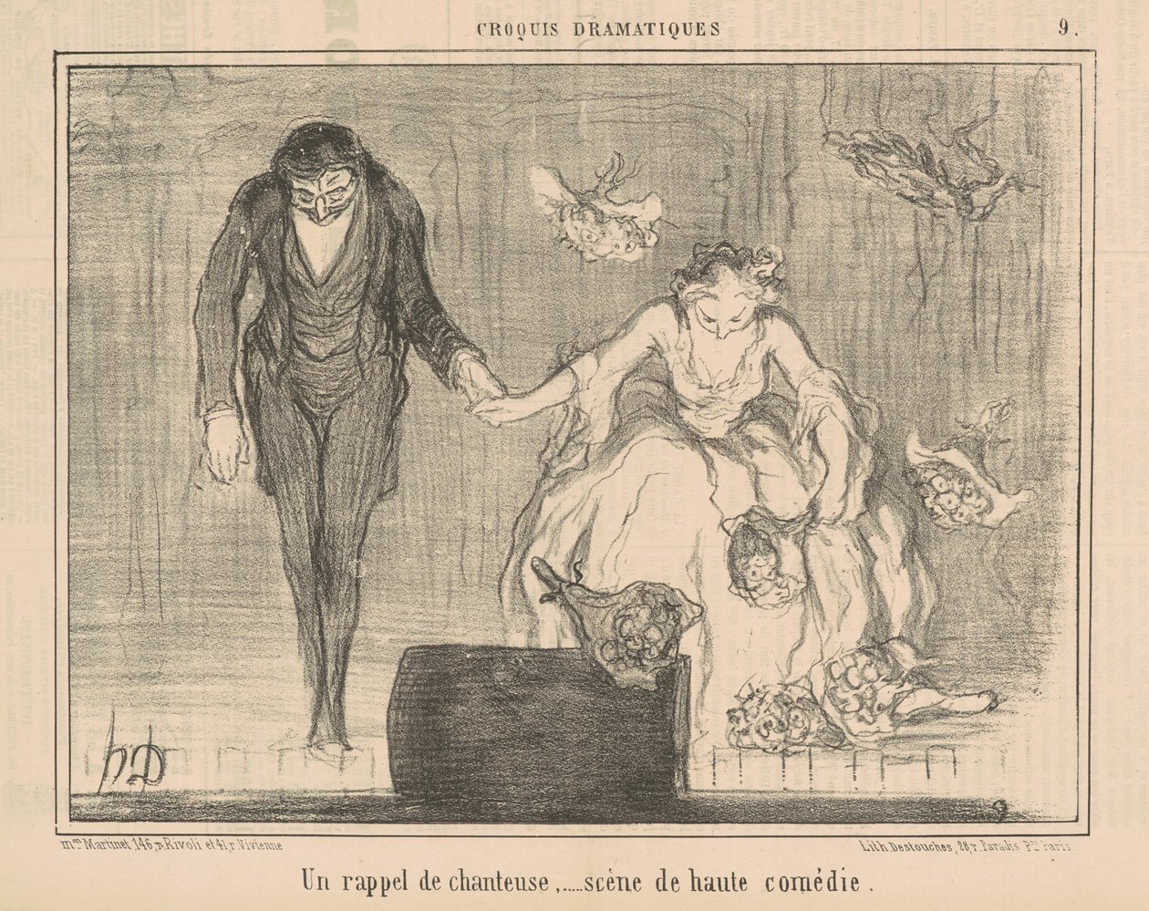 Bir şarkıcının hatırası... by Honoré Daumier