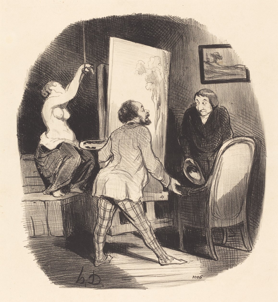 zor bir pozisyon by Honoré Daumier
