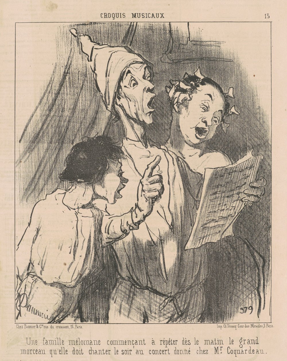 Müziği seven bir aile... by Honoré Daumier