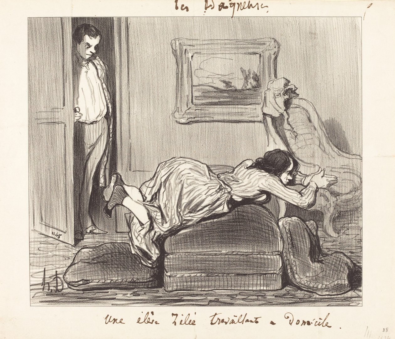 Evden çok... gayretli bir çalışma by Honoré Daumier