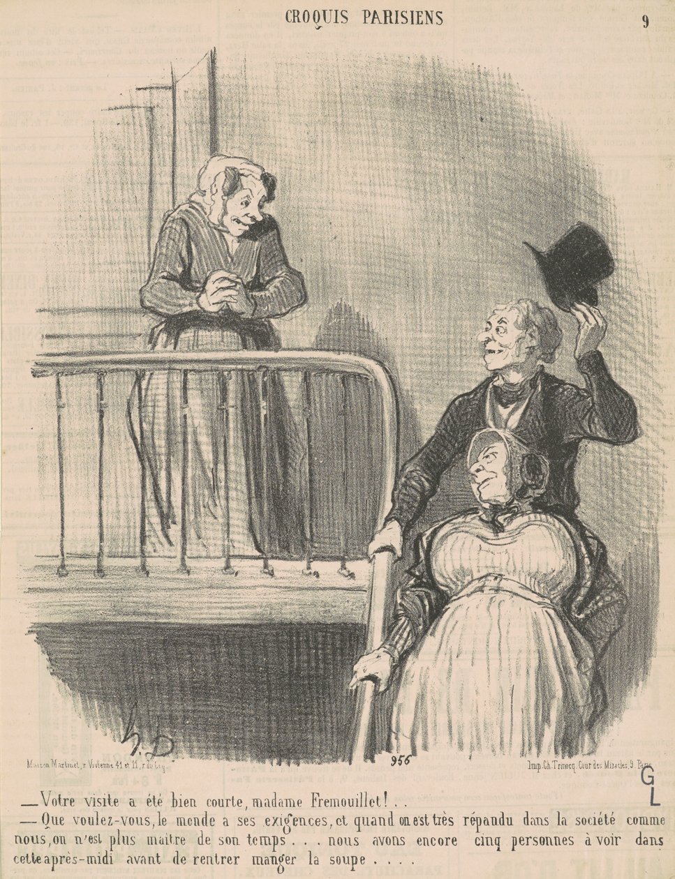 Ziyaretiniz çok kısa sürdü... by Honoré Daumier