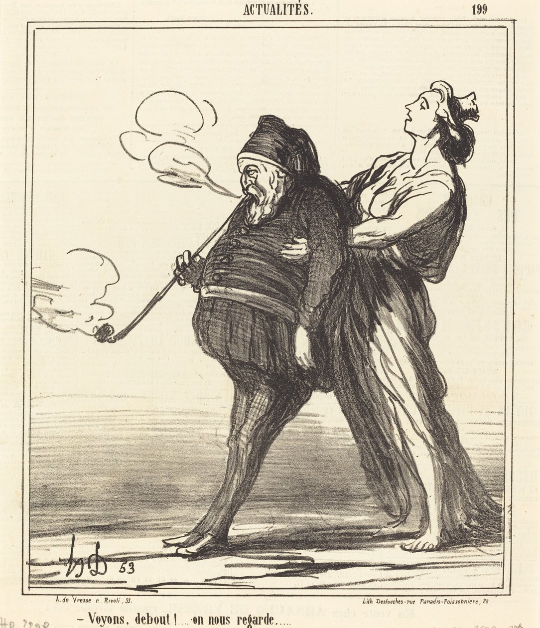 Bakalım!... ayakta bize bakıyorlar. by Honoré Daumier