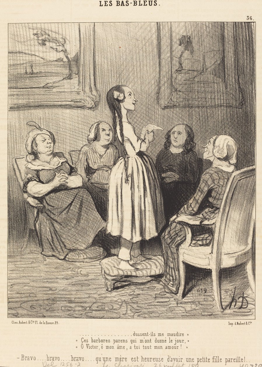 ...beni lanetleseler bile. Bu barbar akrabalar... by Honoré Daumier
