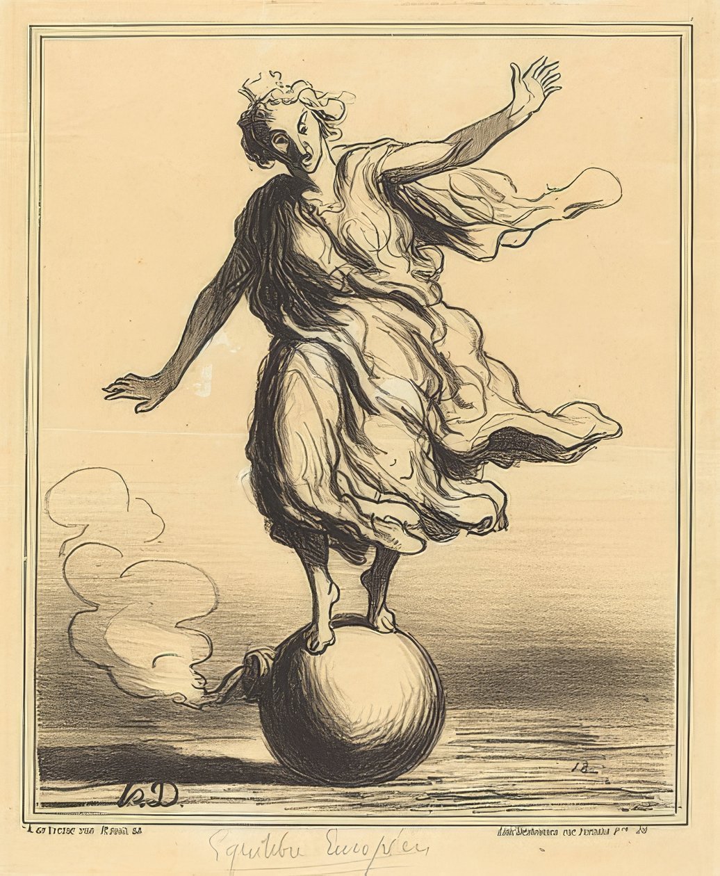 Équilibre Européen / Avrupa dengesi. 1867 by Honoré Daumier