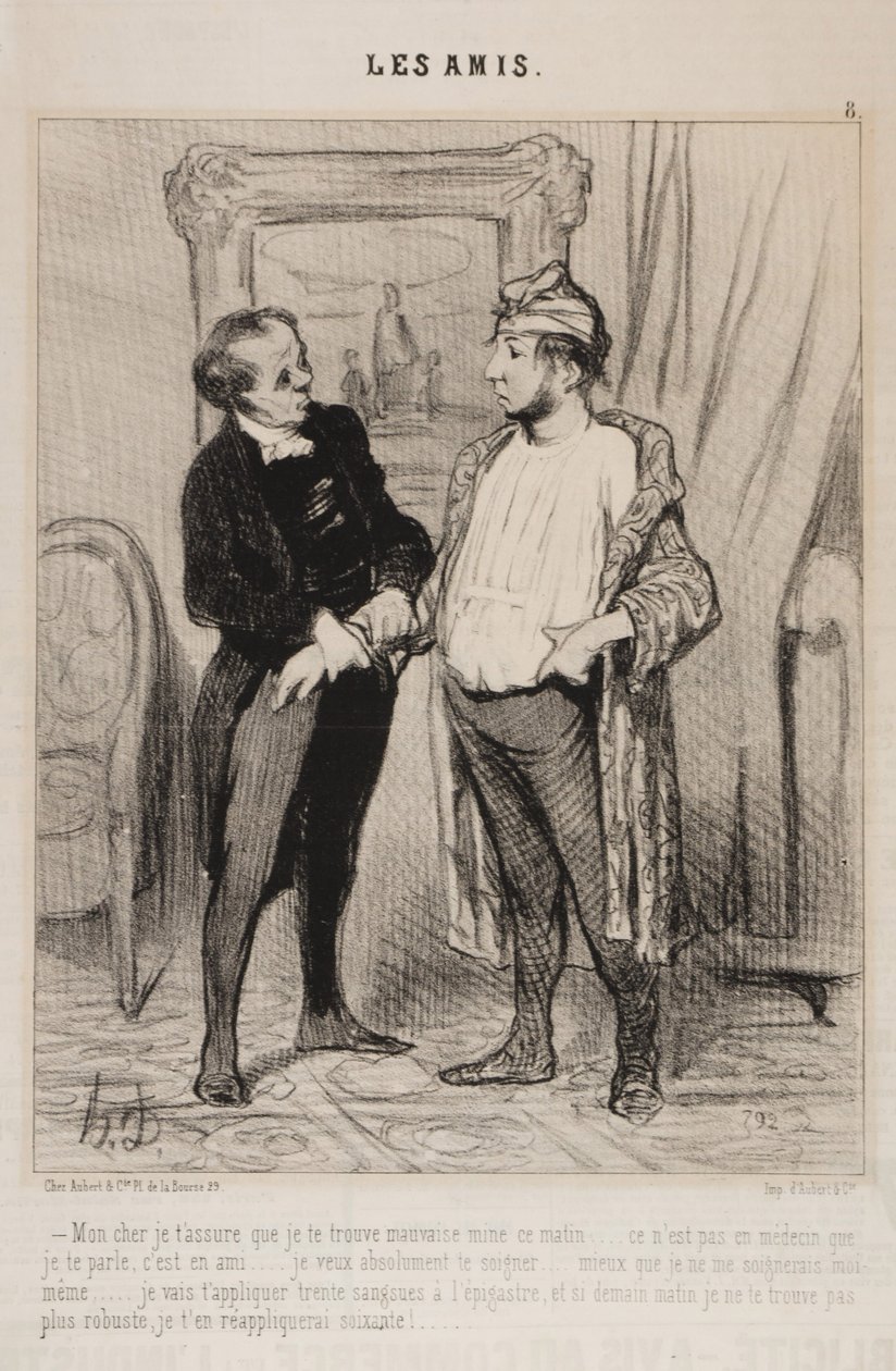 Canım, seni temin ederim ki bu sabah seni kötü buluyorum... by Honoré Daumier