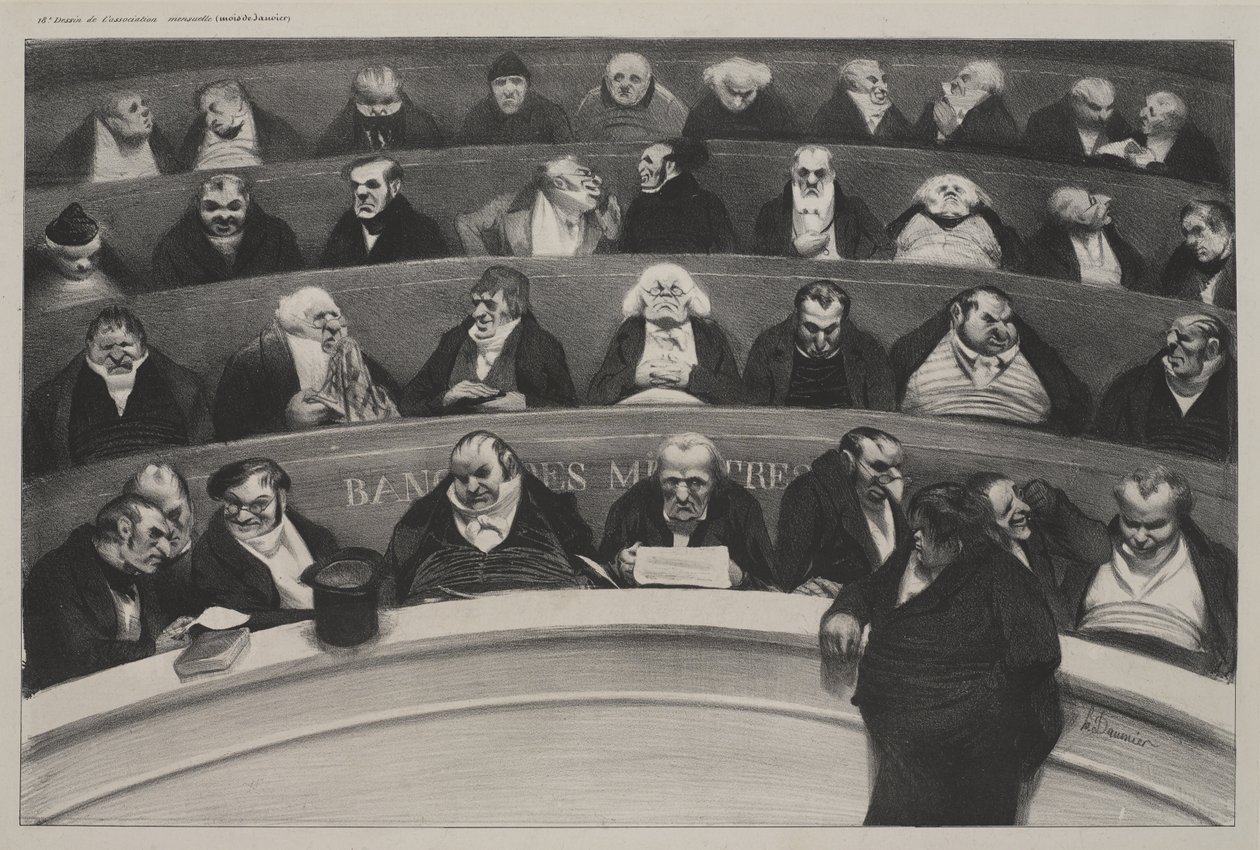 The Legislative Belly (Le Ventre législatif), Ocak 1834 (ağır dokuma kağıt üzerine litografi) by Honoré Daumier