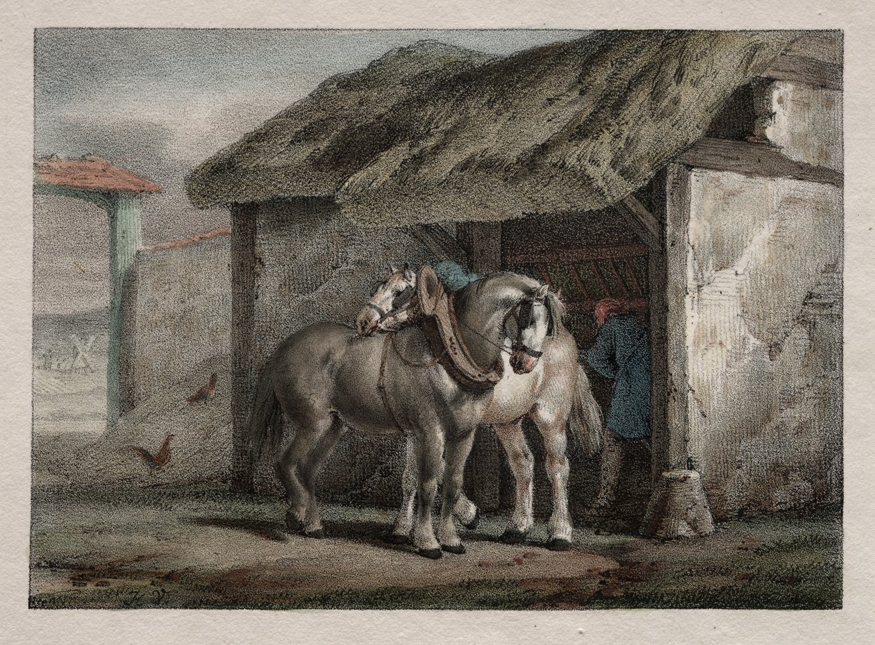 çiftlik atı by Emile Jean Horace Vernet