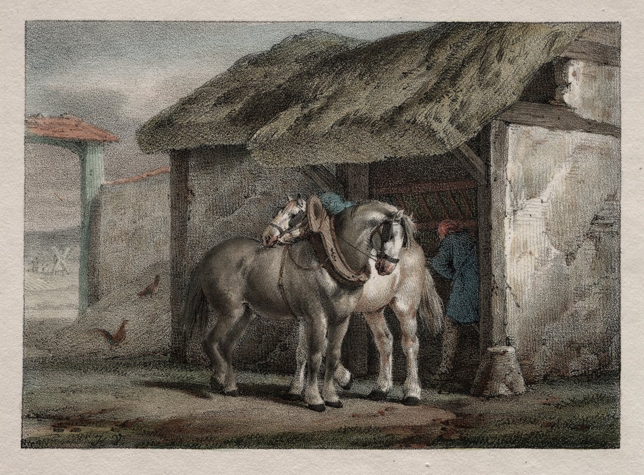 Çiftlik Atı. by Emile Jean Horace Vernet