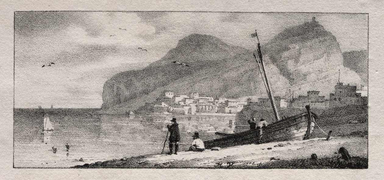 Bir Liman Görünümü by Emile Jean Horace Vernet