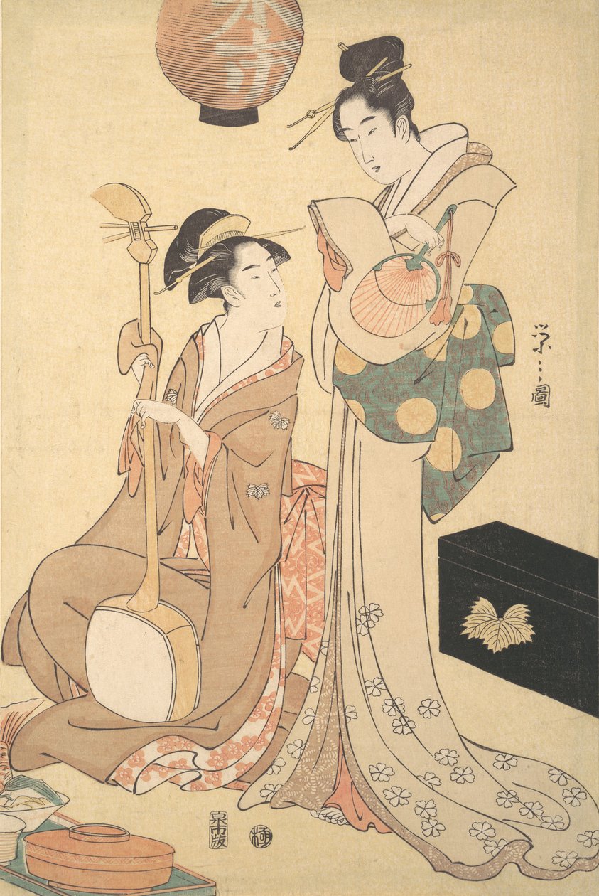 İki Geyşa, ca. 1792. by Hosoda Eishi
