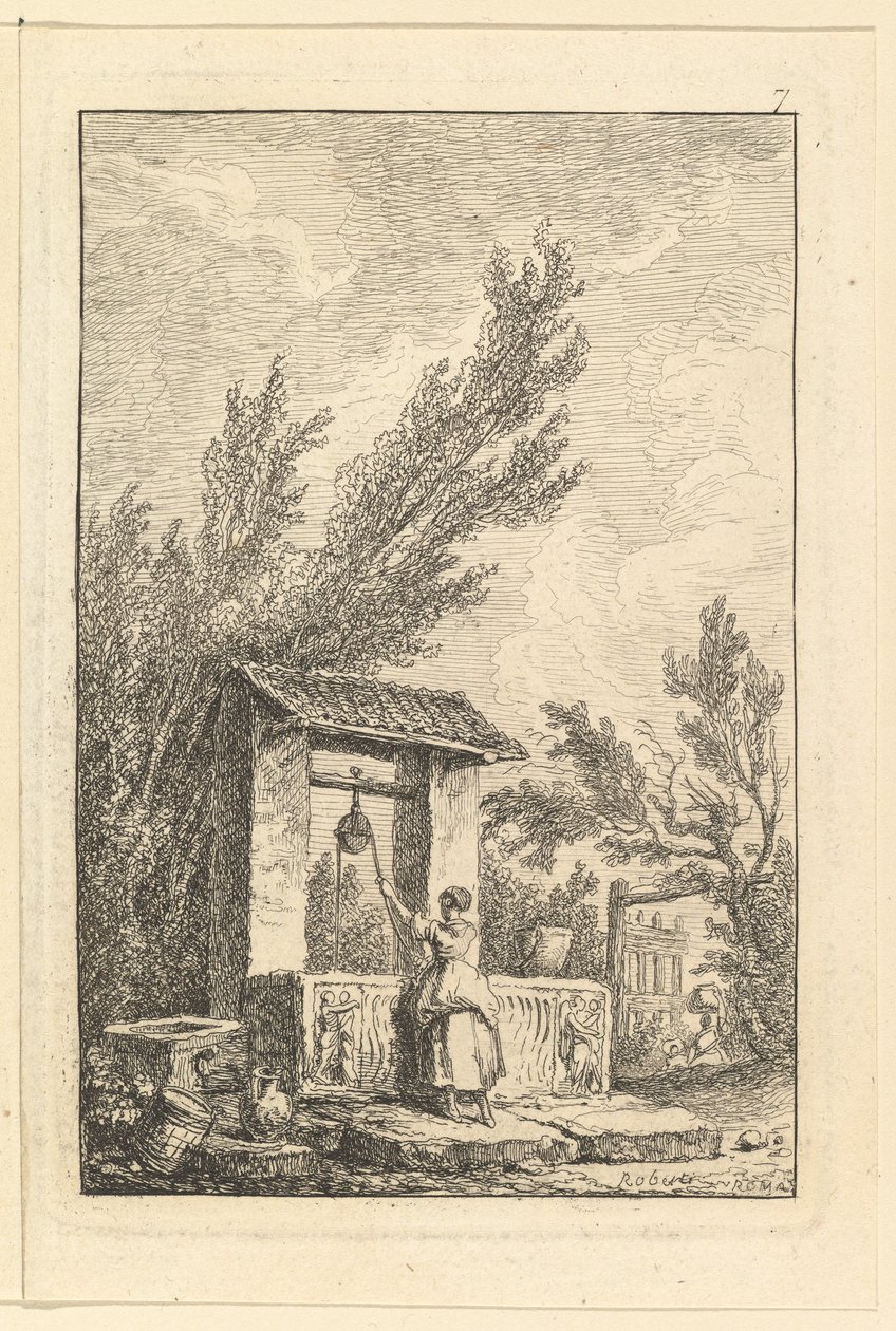 The Well.n.d. by Hubert Robert