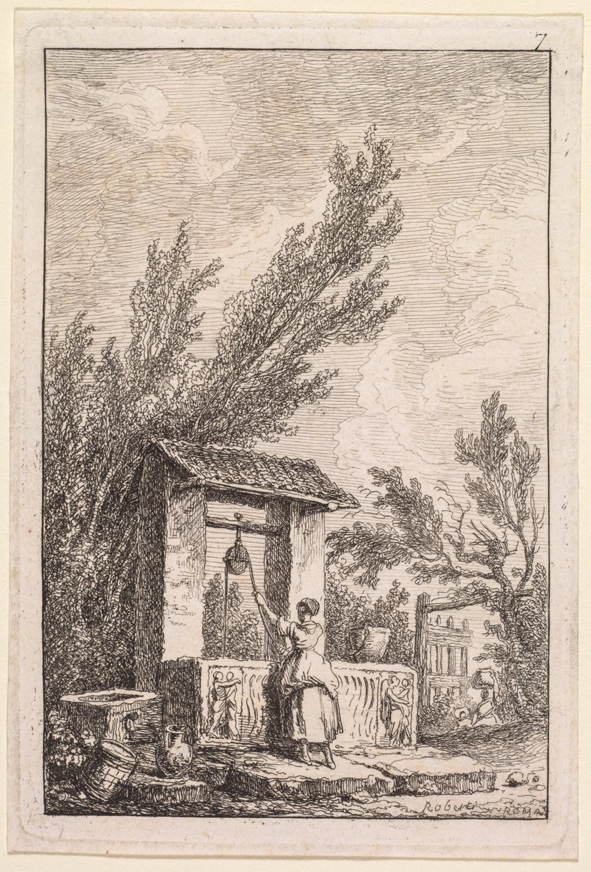 Roma Akşamları: Kuyu by Hubert Robert