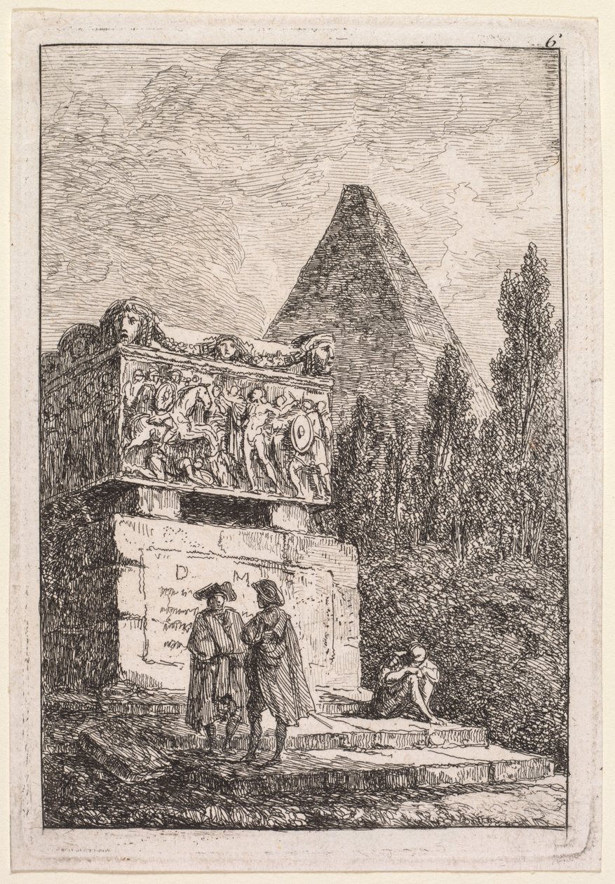 Roma Akşamları: Lahit, 1763-1764. by Hubert Robert