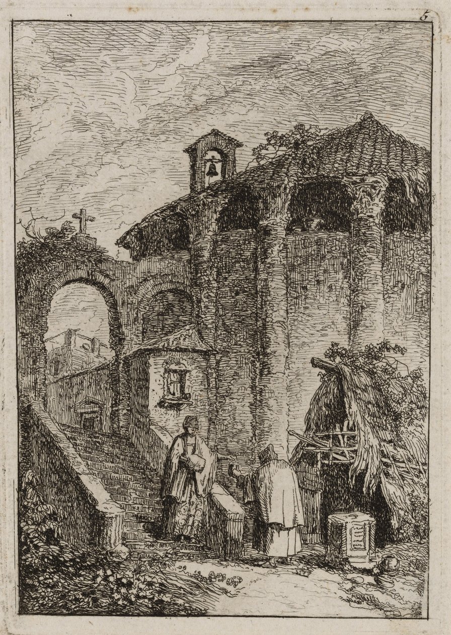 Roma Akşamlarından Beşinci Tabak by Hubert Robert