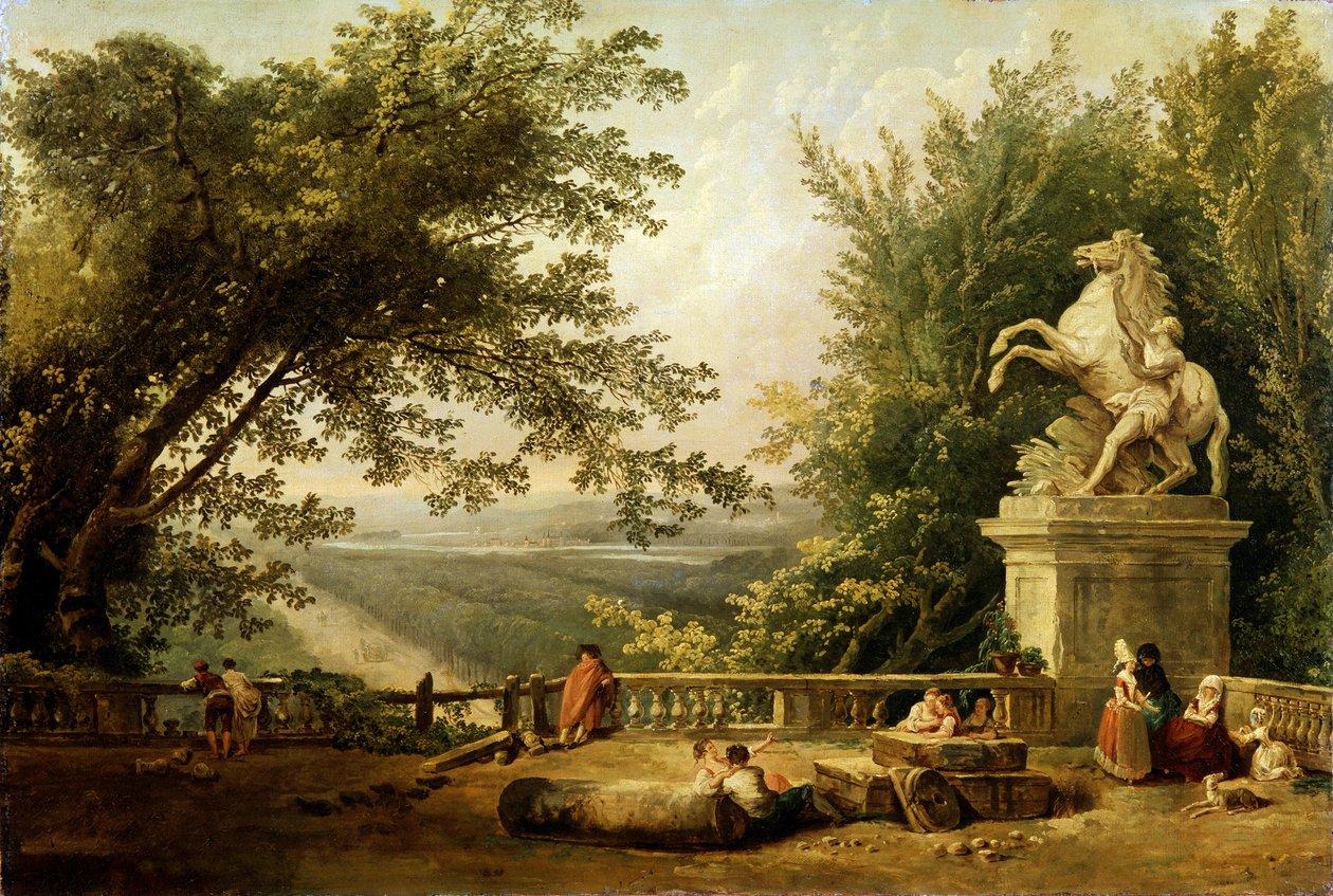 Bir Parkta Teras Harabesi, c1780. by Hubert Robert