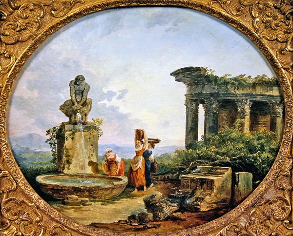 Çeşme (tuval üzerine yağlı boya) by Hubert Robert