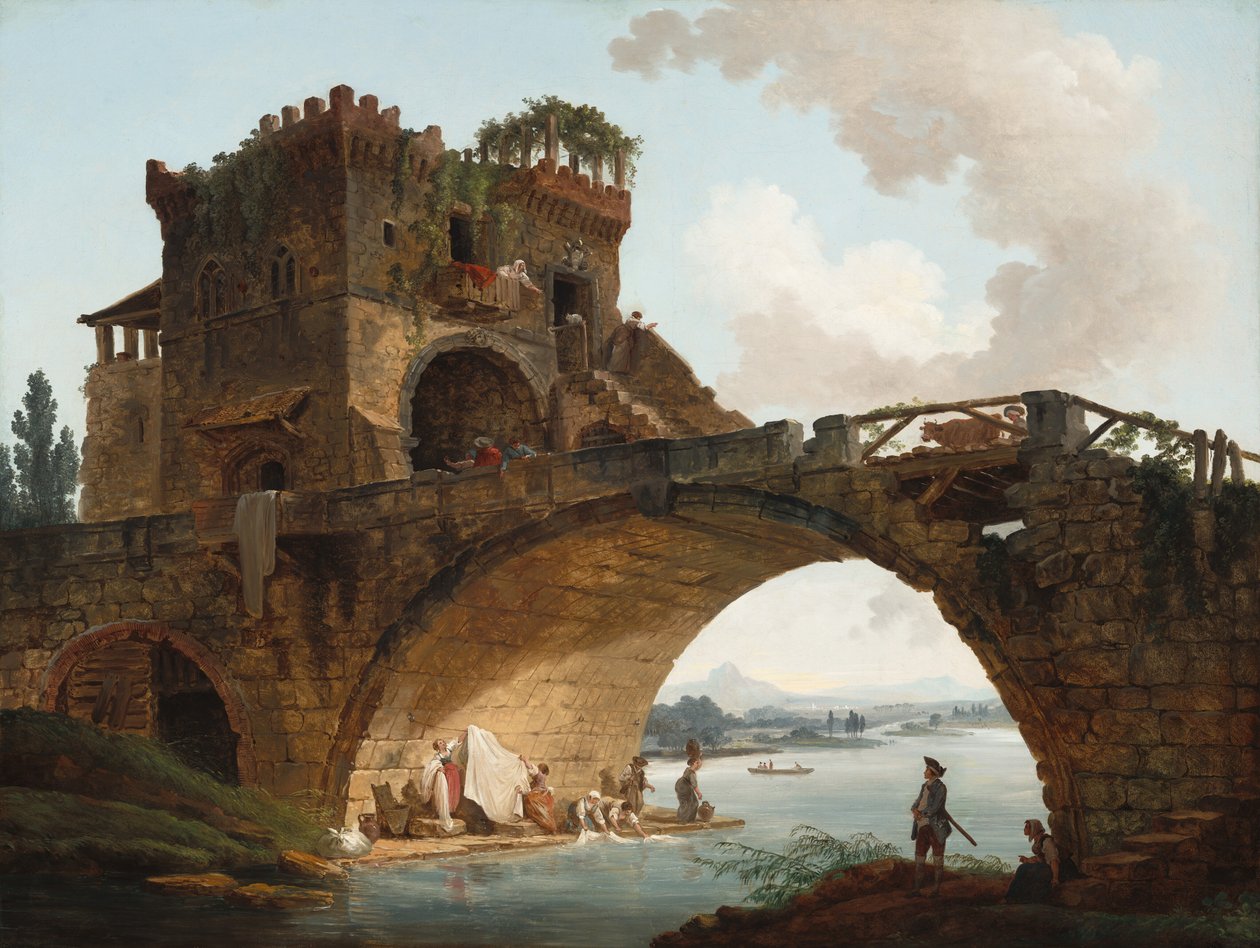 Ponte Salario, c. 1775. by Hubert Robert