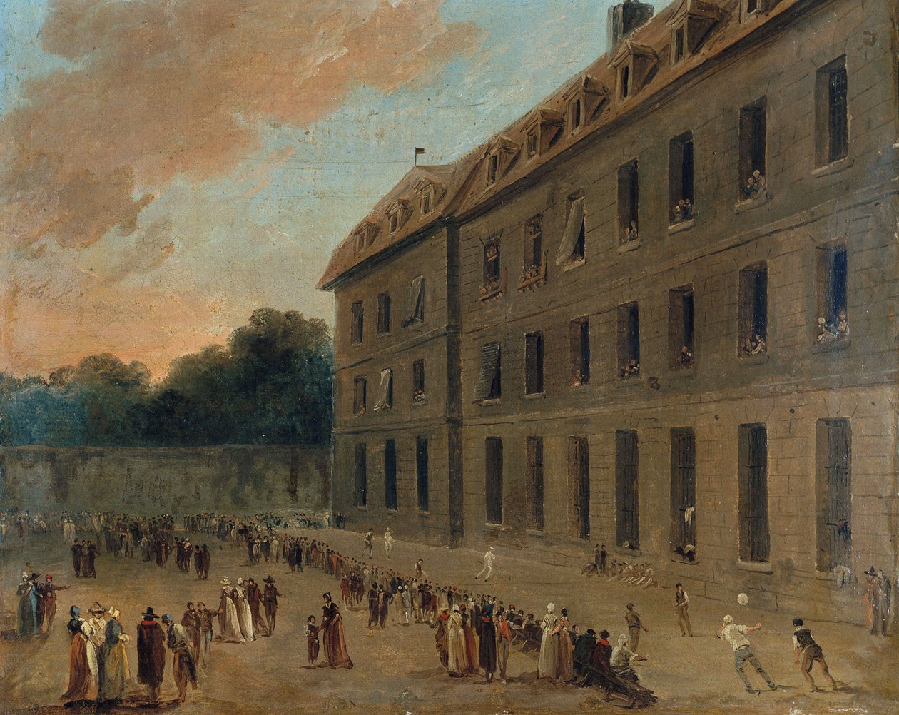 Saint-Lazare mahkumları, yaklaşık 1794. by Hubert Robert