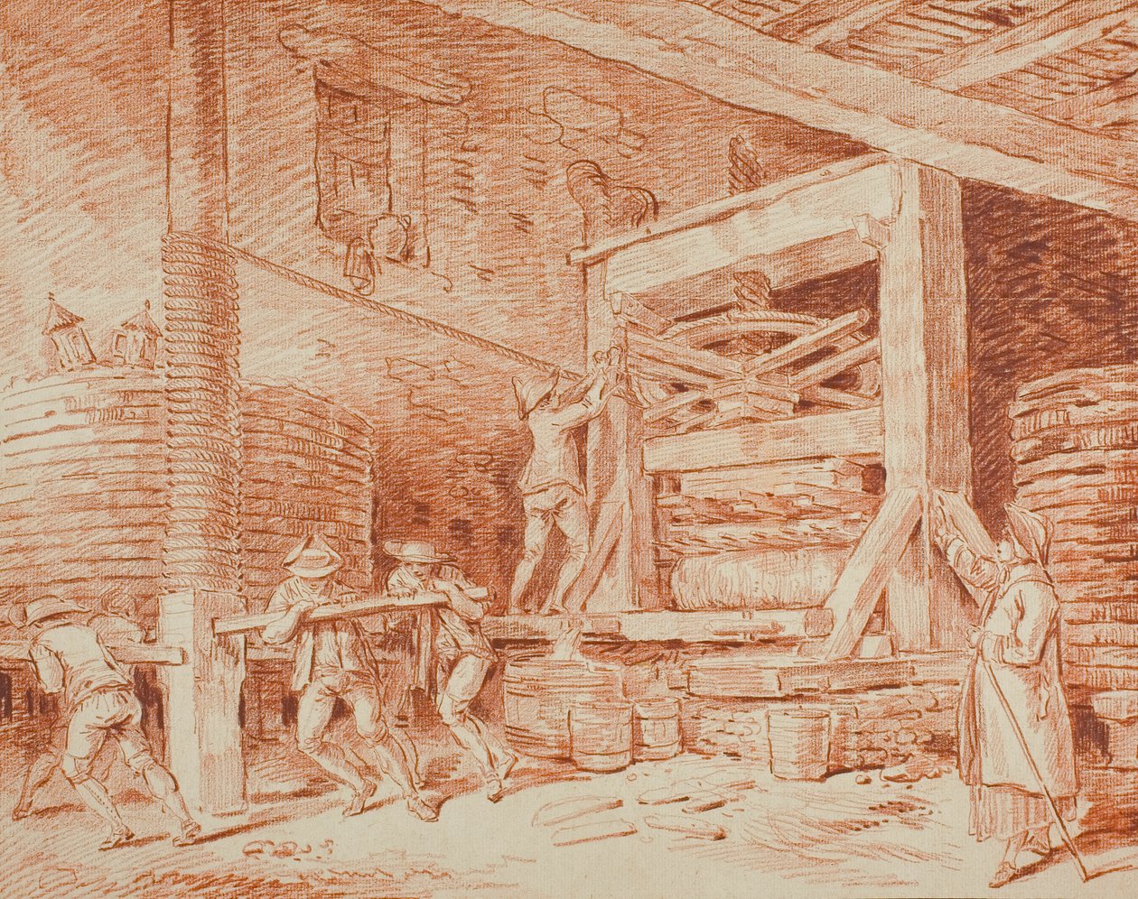 Şarap Basın by Hubert Robert