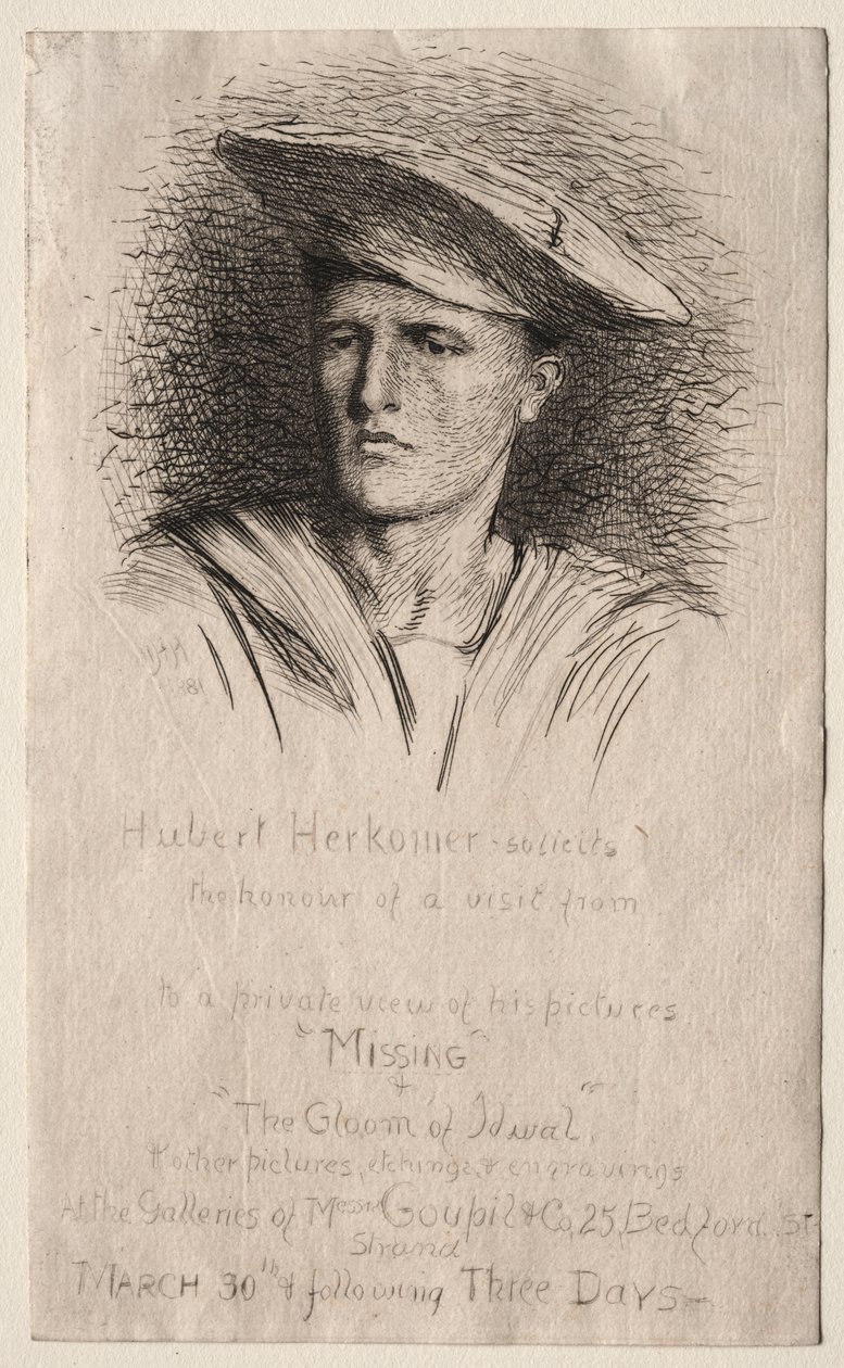 Genç Bir Adamın Başı by Hubert von Herkomer