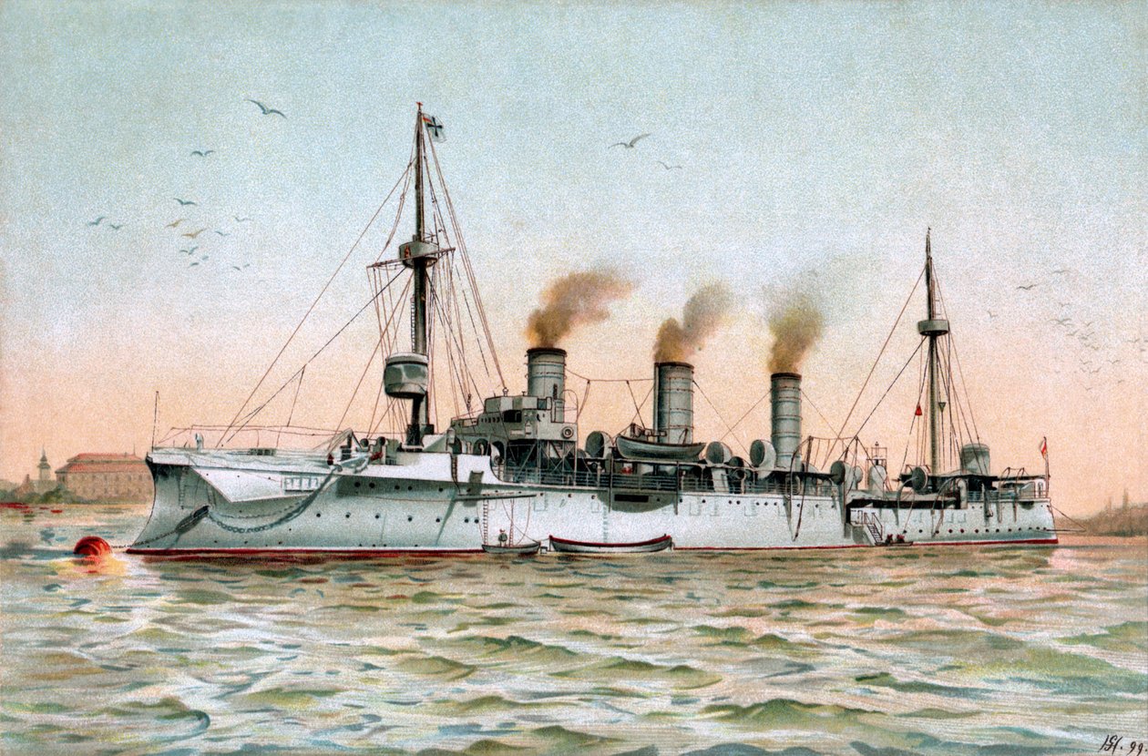 S.M. Küçük kruvazör Gefion by Hugo Graf
