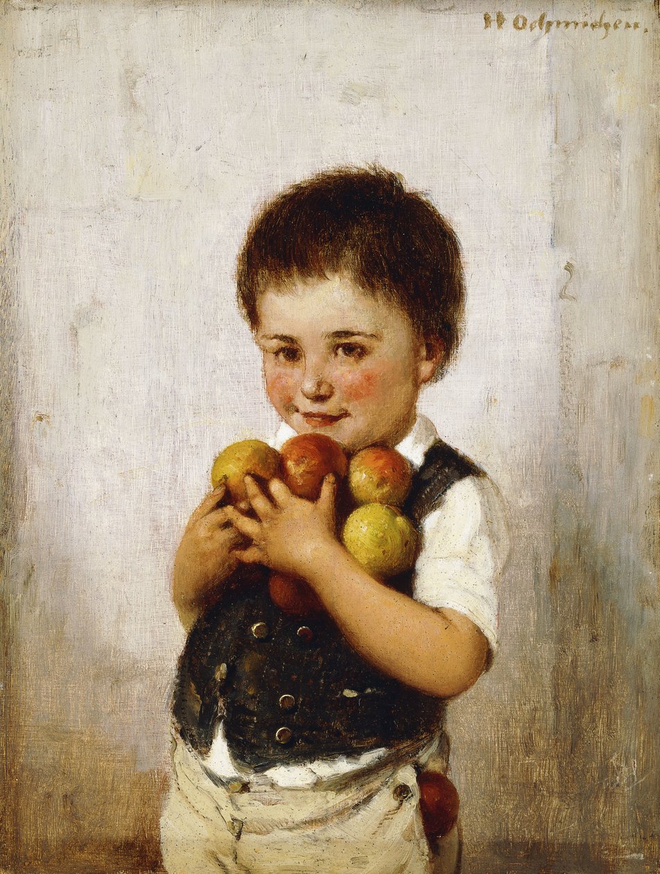 Çalıntı Elmalar (panelde yağ) by Hugo Oehmichen