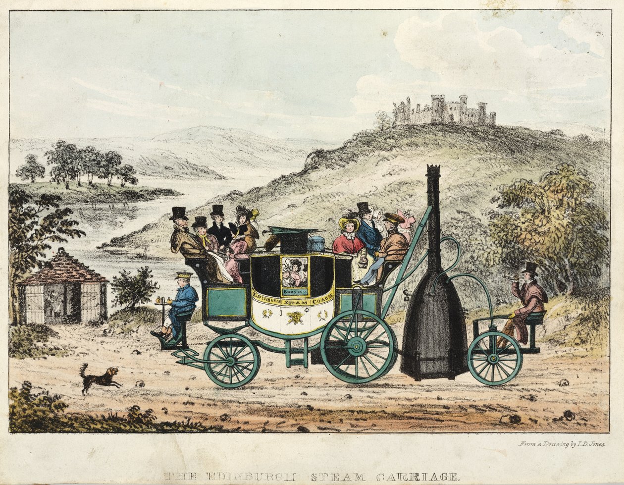 Edinburgh Buharlı Araba by I.D. after Jones