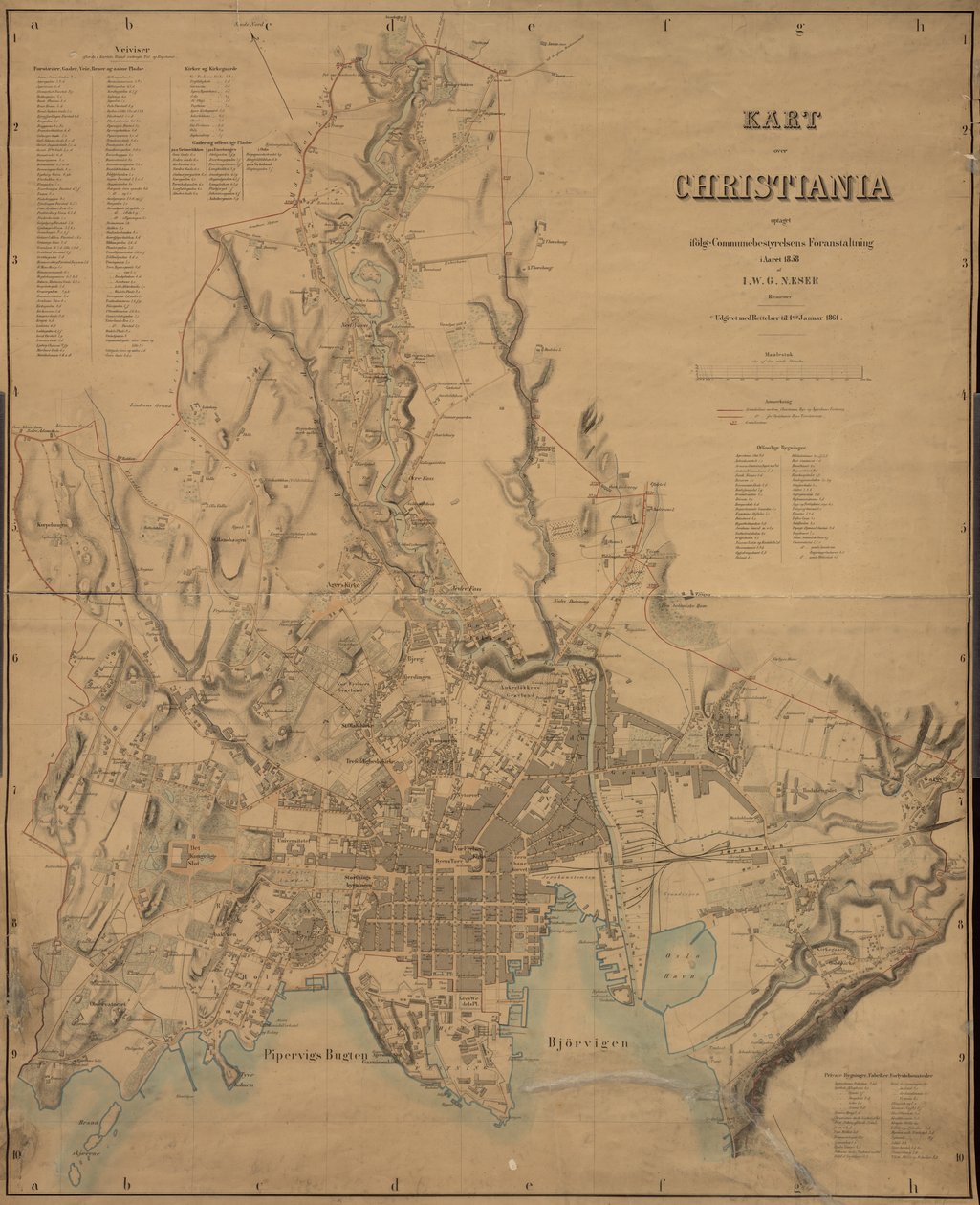 Christiania Haritası by I.W.G. Næser
