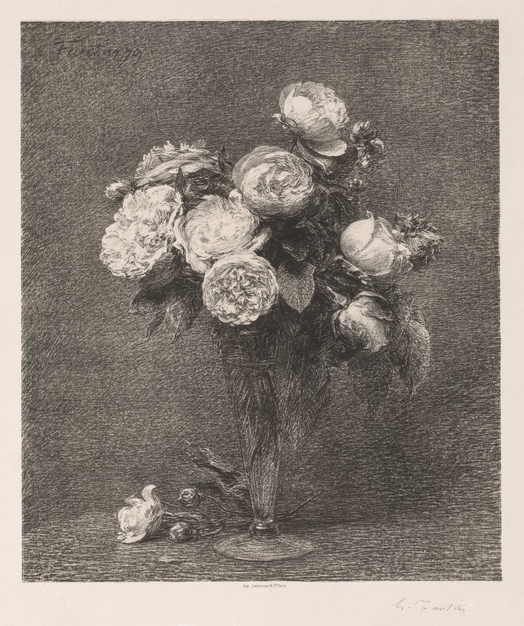 Gül Buketi, 1879. by Ignace Henri Jean Fantin Latour