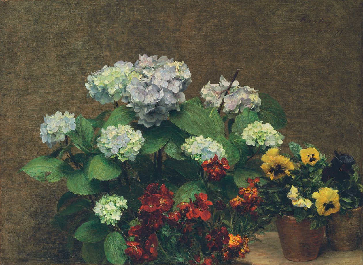 Çiçekler by Ignace Henri Jean Fantin Latour