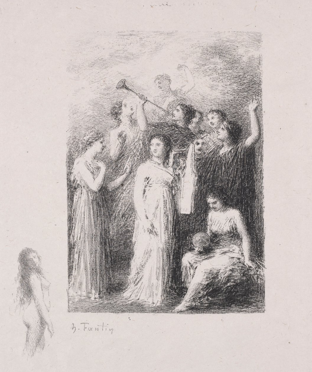 Kör. by Ignace Henri Jean Fantin Latour
