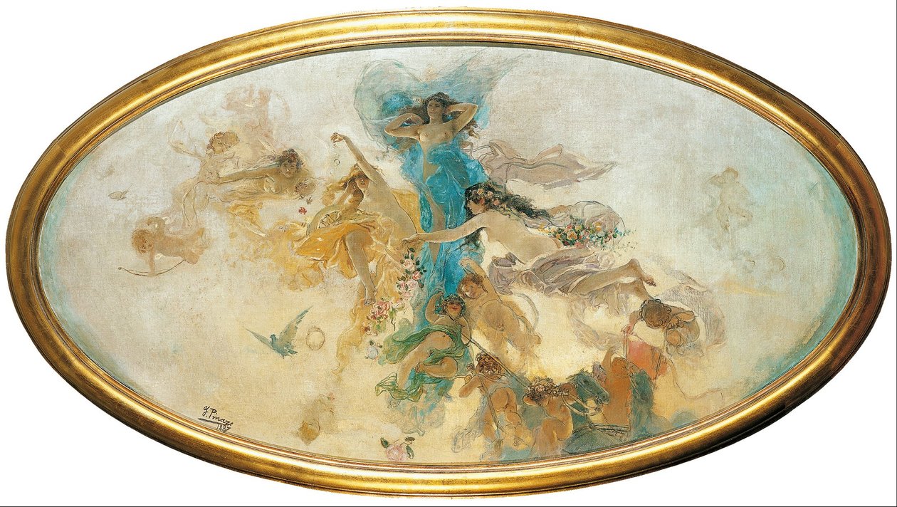 Periler ve Aşk Tanrıları (kroki) by Ignacio Pinazo Camarlench