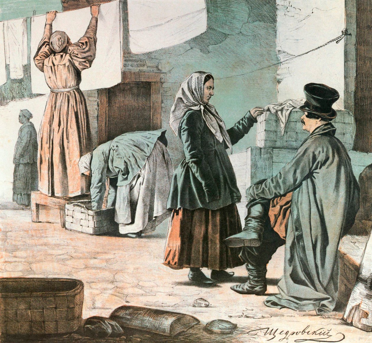 Çamaşırhaneler, 1846. by Ignati Shchedrovsky