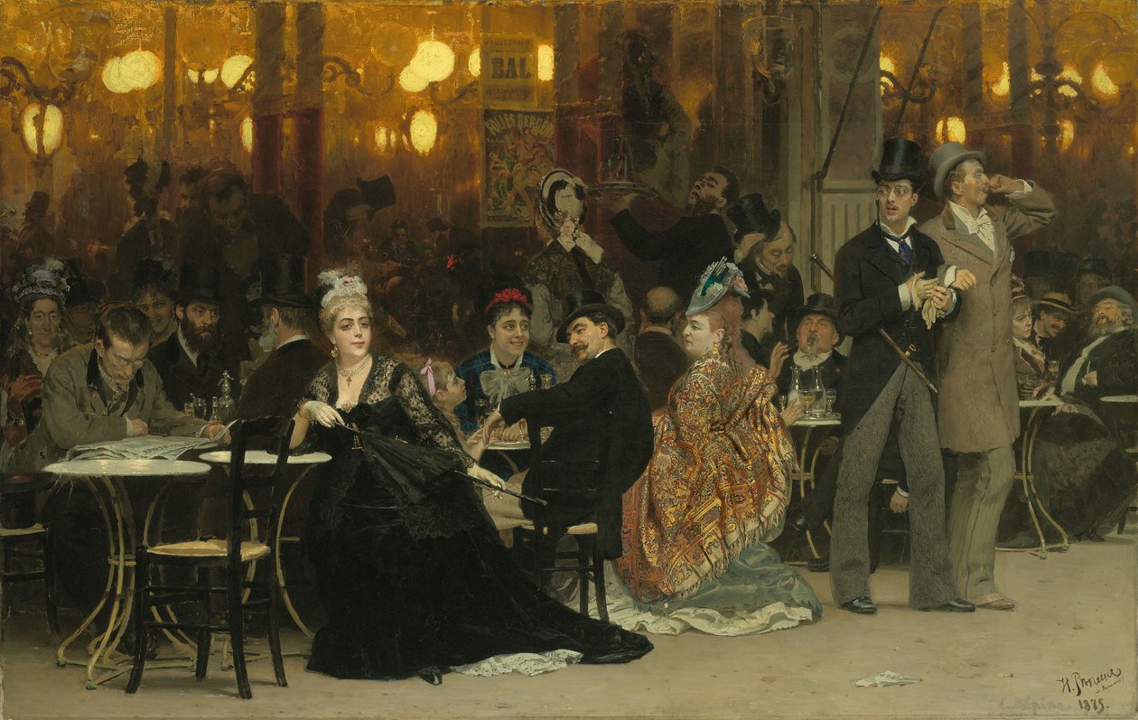 Parisli Bir Kafe, 1875 by Ilya Efimovich Repin