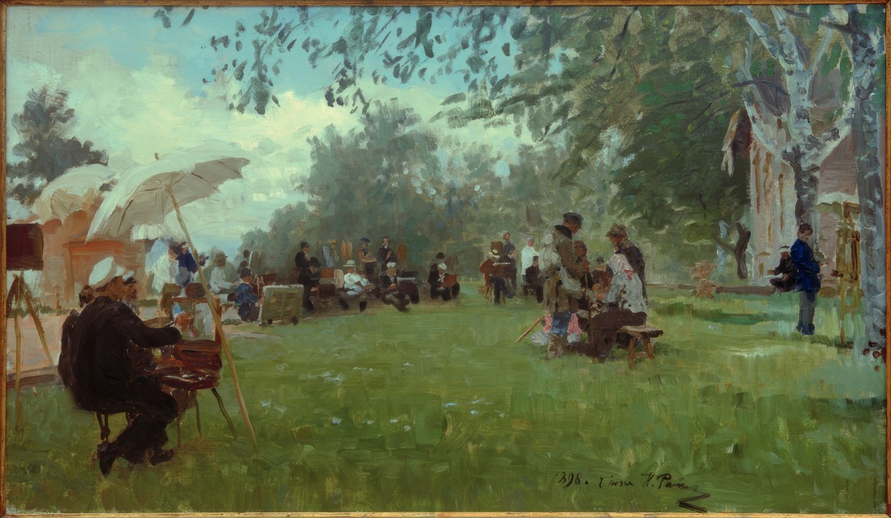 Akademinin kulübesinde by Ilya Efimovich Repin