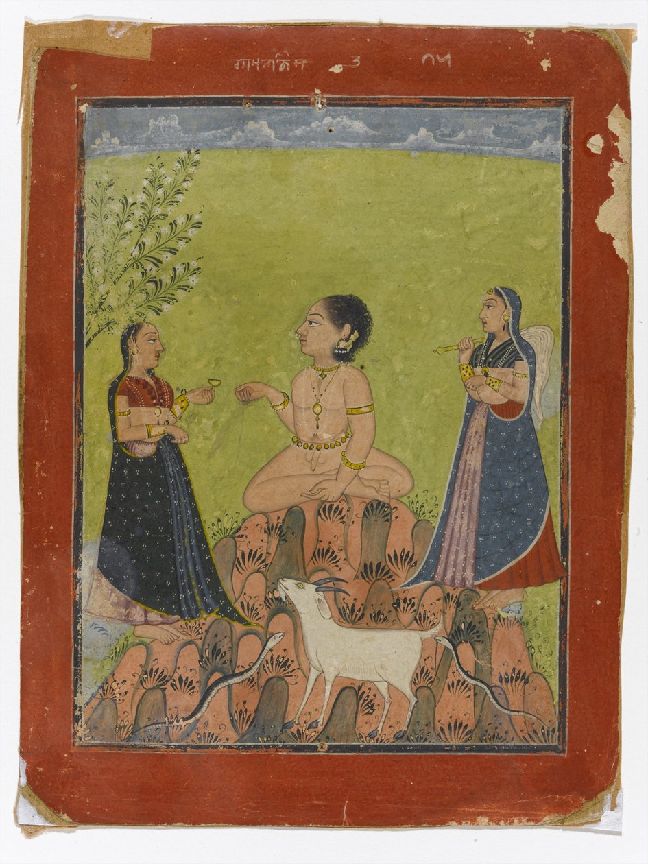 Malkos Raga, c.1735-40 (kağıt üzerinde opak klozet) by Indian School