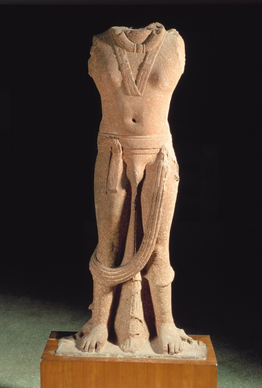 Bodhisattva, Mathura (kırmızı kumtaşı) by Indian School