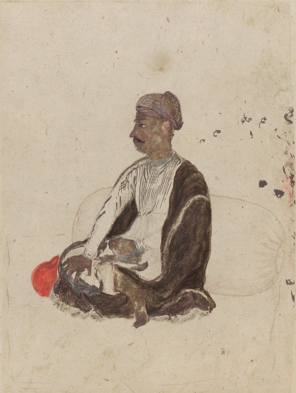 oturan adam figürü by Indian School