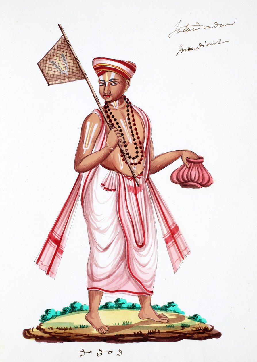 Vaishnavite Brahman (kağıt üzerinde wc) by Indian School