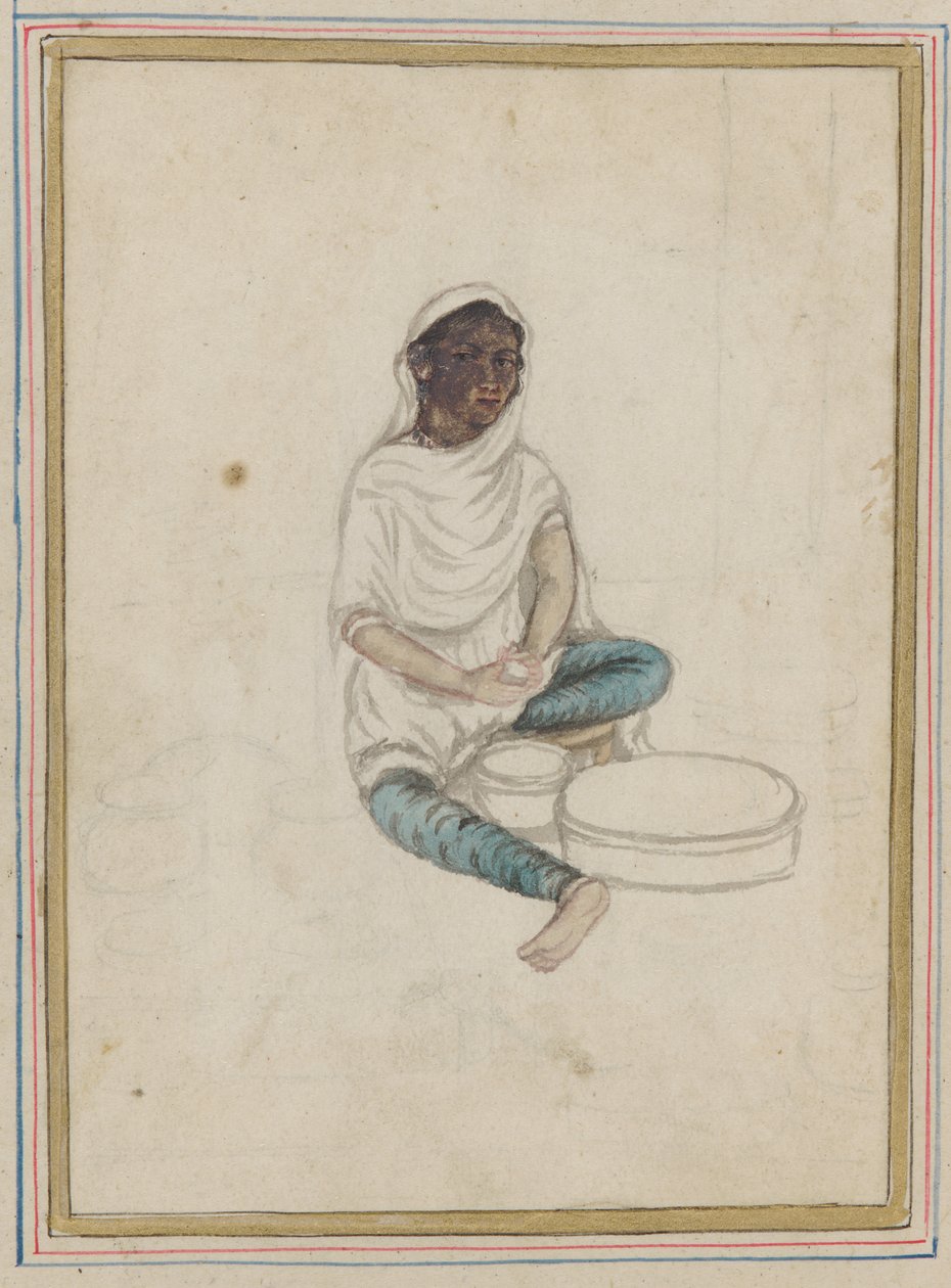 Mısır öğütme kadın by Indian School