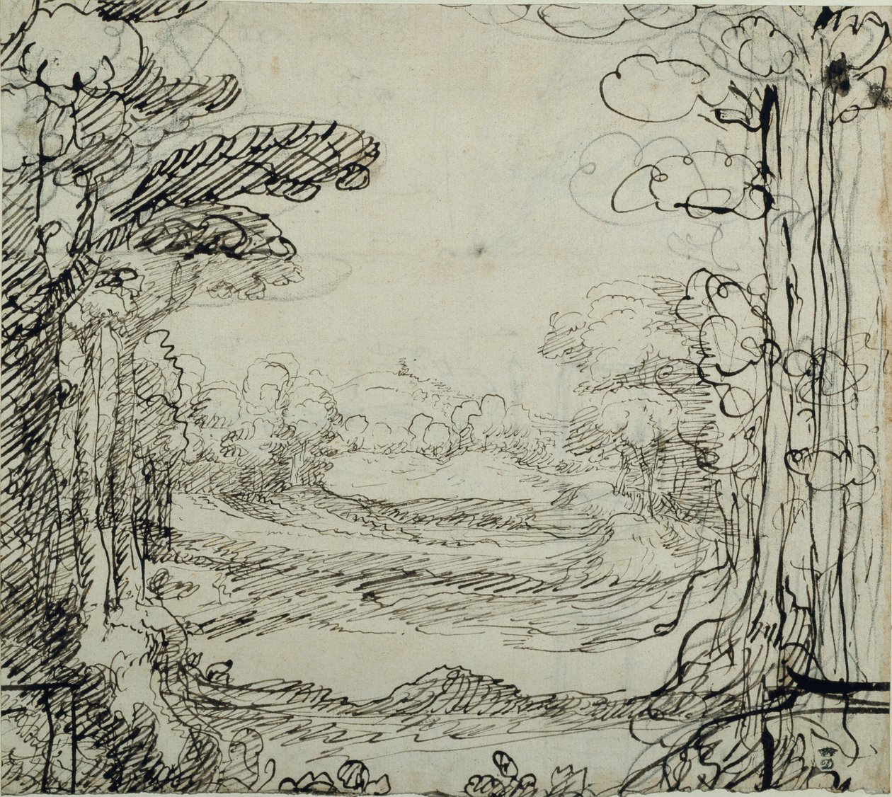Bir orman (kağıt üzerinde kalem ve mürekkep) by Inigo Jones