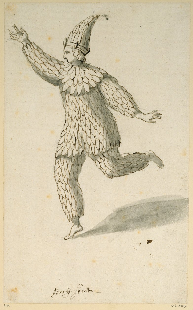 Havadar bir ruh (kağıt üzerinde kalem ve mürekkep) by Inigo Jones