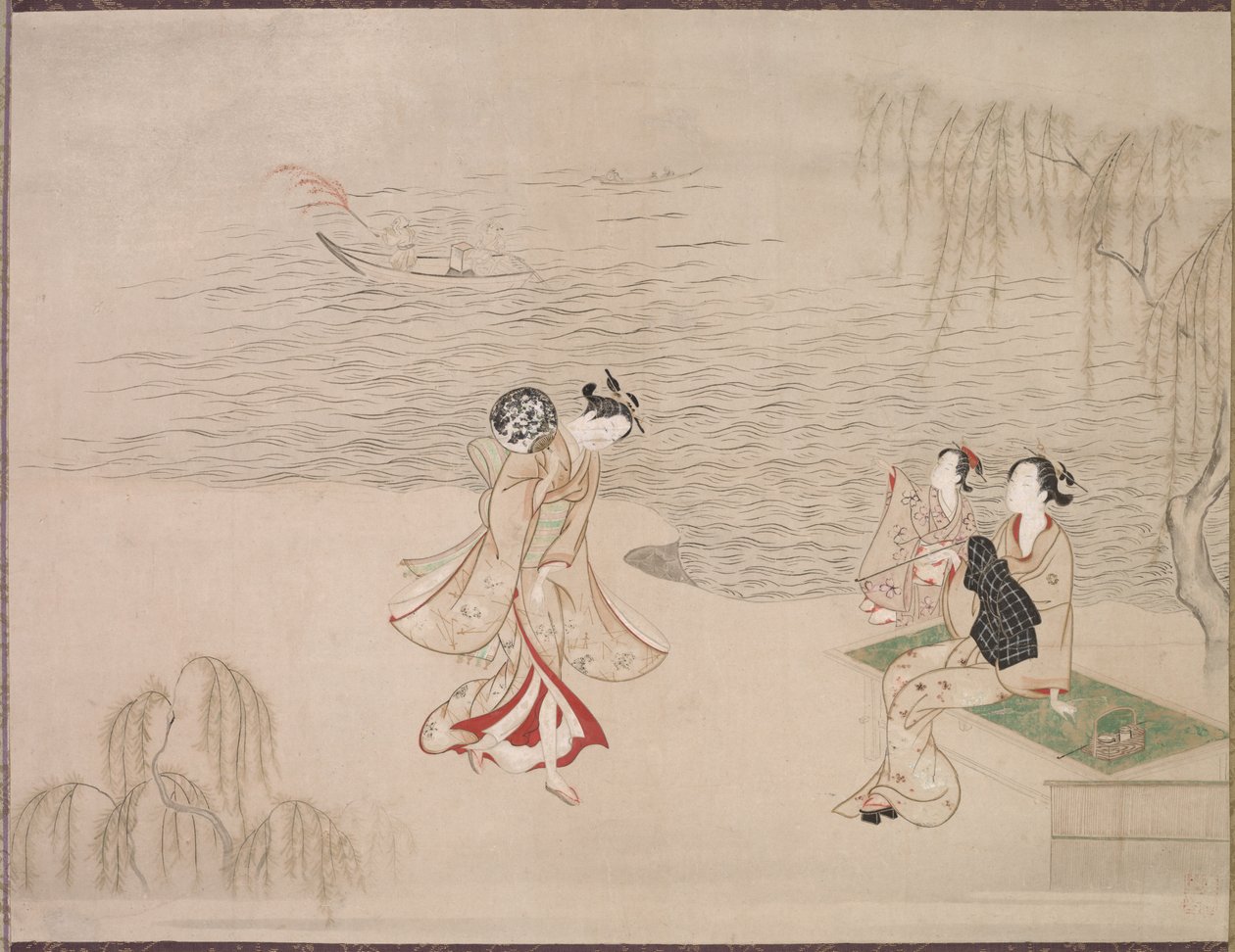 Sahildeki Güzeller, c. 1765-1792. by Ippitsusai Bunchō