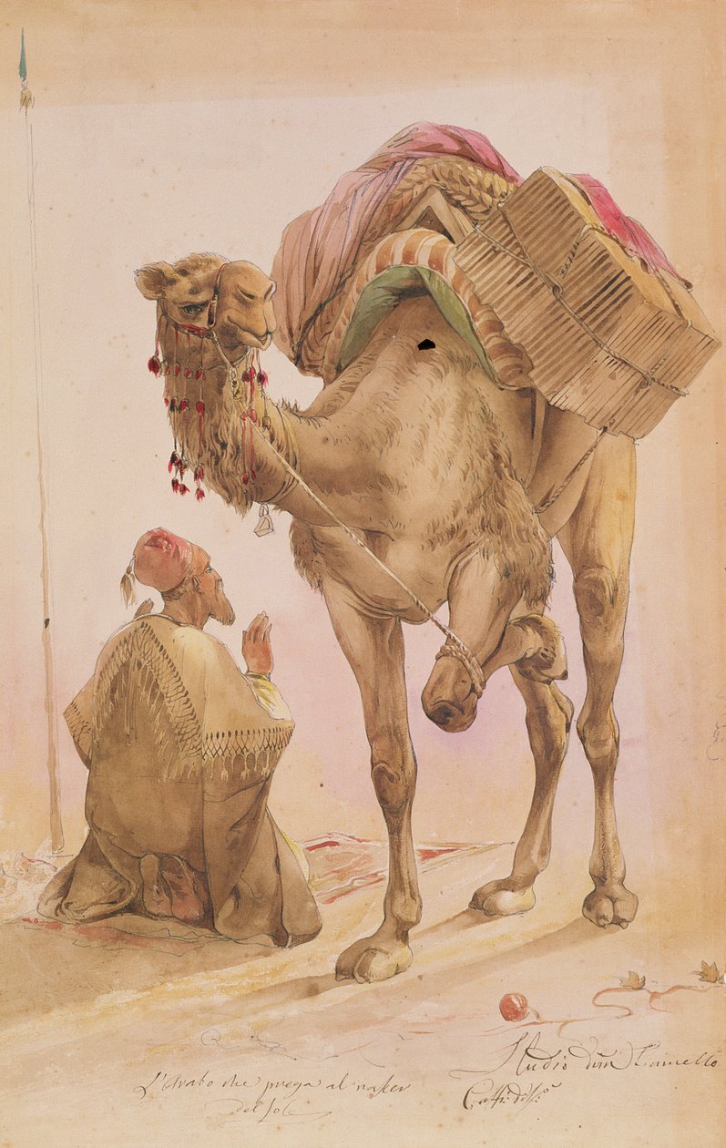 Güvenli Deveyle Arap Namazı Etmek by Ippolito Caffi