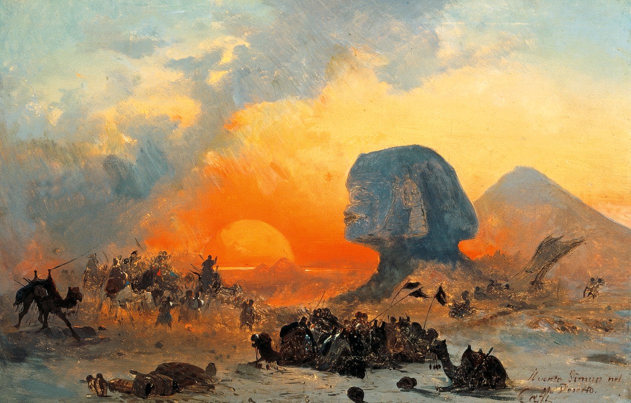 Çölde Simoun rüzgarı by Ippolito Caffi