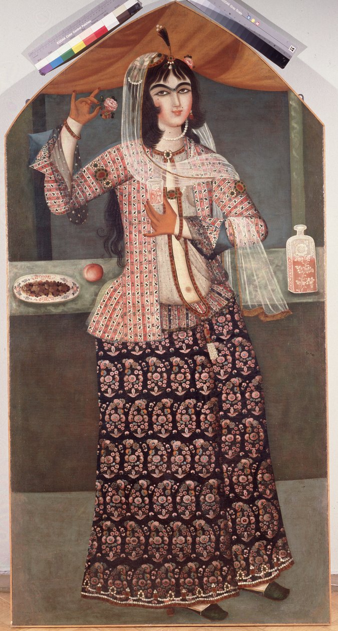 Gül Tutan Kadın, 19. Yüzyıl Başları. by Iranian Master