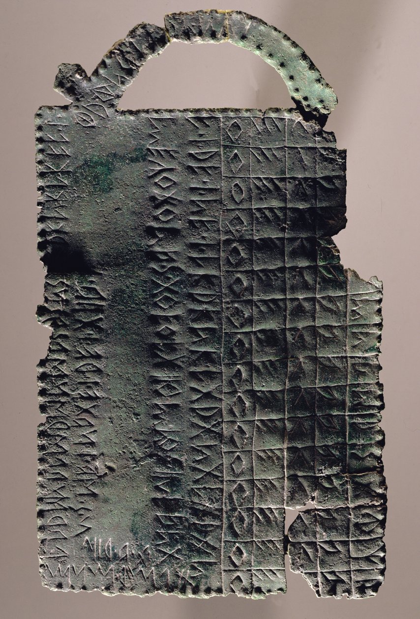 Paleo-Venedik alfabesi yazılı plaket (bronz) by Iron Age